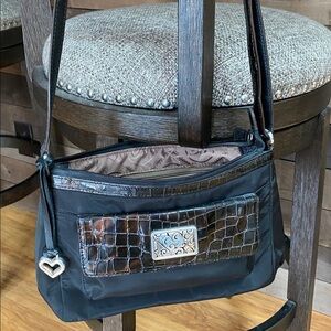 Brighton Black Crocodile-Embossed Women's Bag